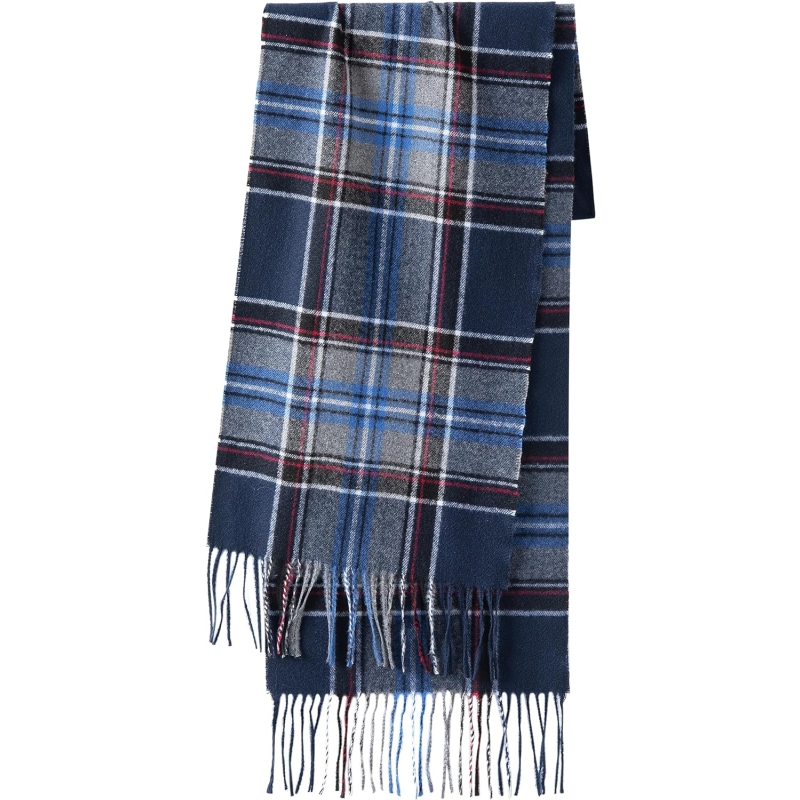 CALVIN & OLIVIA Cashmere Feel Scarf Soft Winter Ombre Nova Buffalo Tartan Tweed Houndstooth Plaid Chic Gift for Men Women - Image 2